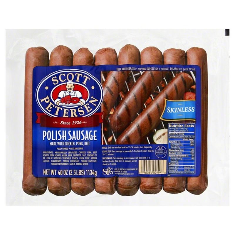 Scott Petersen Polish Sausage, Skinless (40 oz) Delivery or Pickup Near