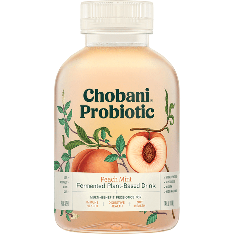 Chobani Fermented Plant-Based Drink, Peach Mint (14 oz) - Instacart