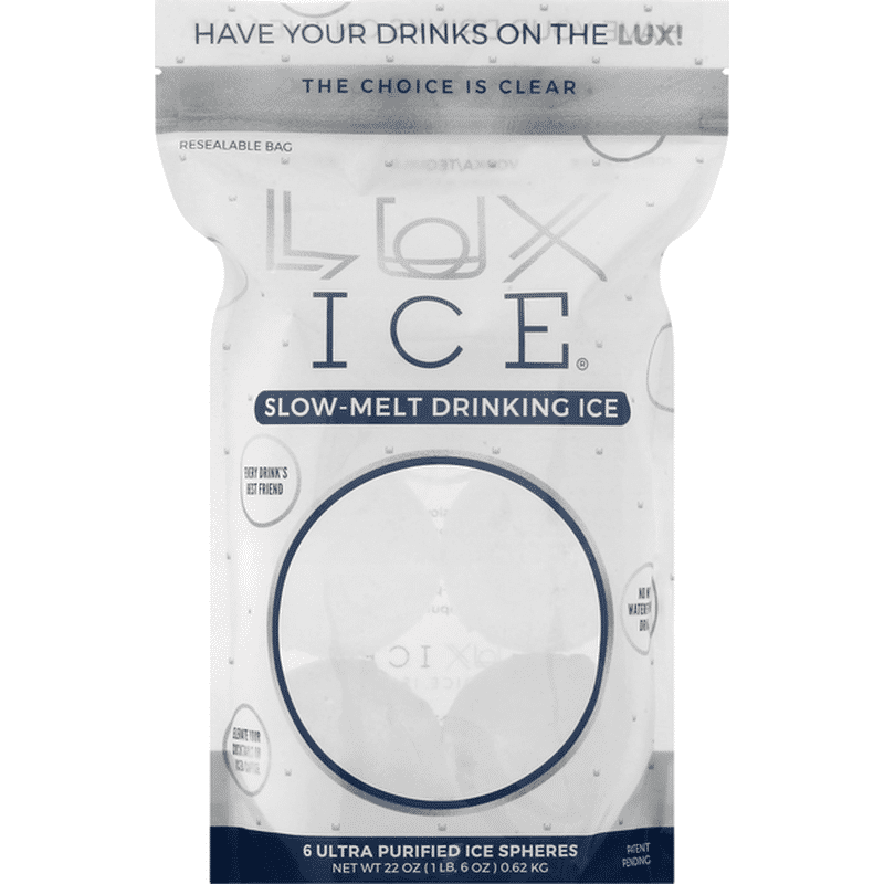 Lux Ice Drinking Ice, SlowMelt (6 each) Instacart