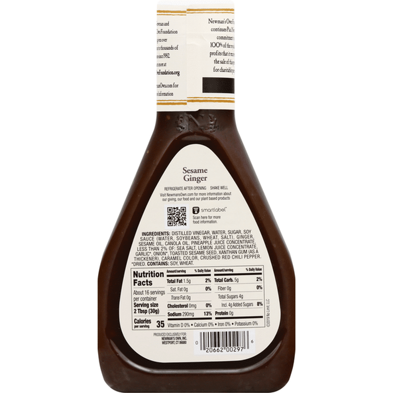 Newman's Own Dressing, Sesame Ginger (16 fl oz) Instacart