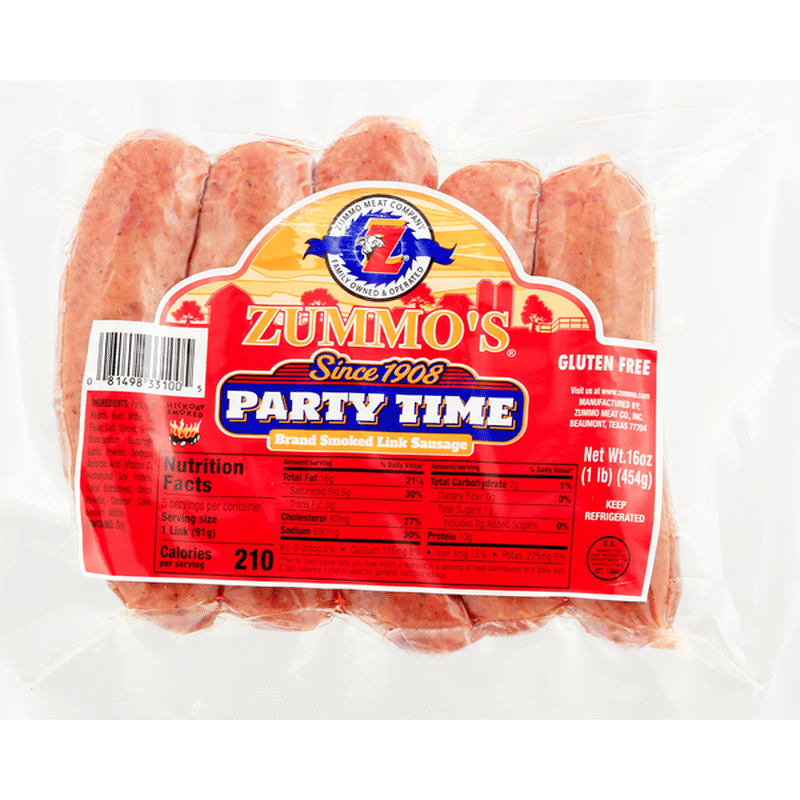 Zummo Meat Company Smoked Link Sausage, Party Time (16 oz) Instacart