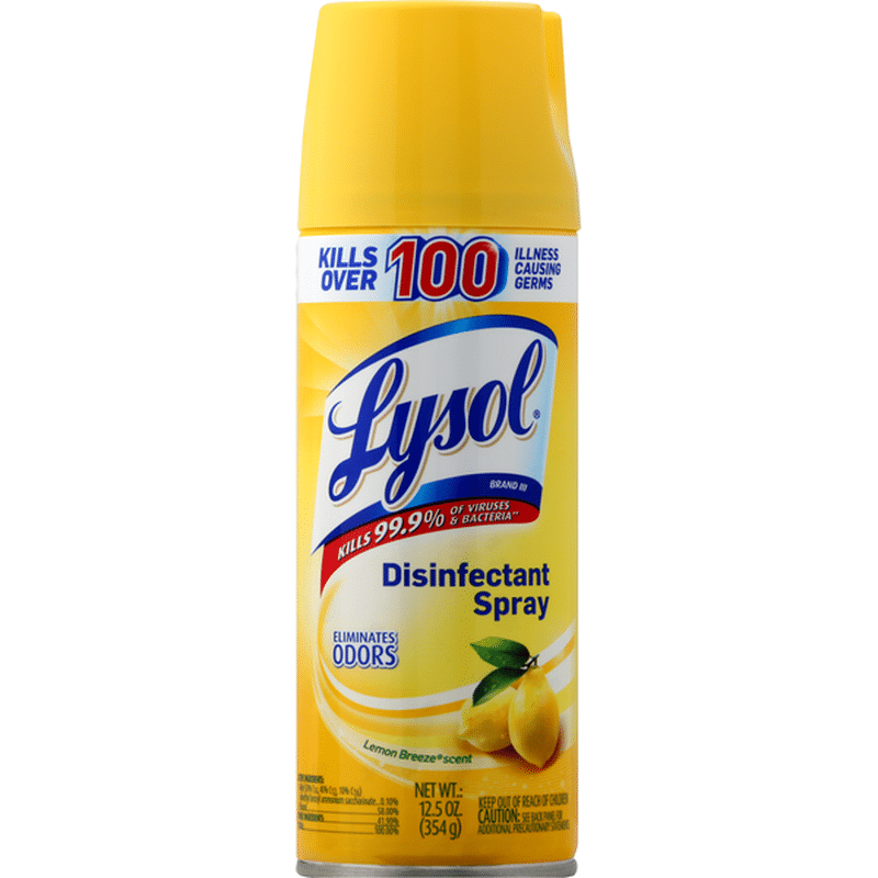Lysol Disinfectant Spray, Lemon Breeze Scent (12.5 oz) Instacart