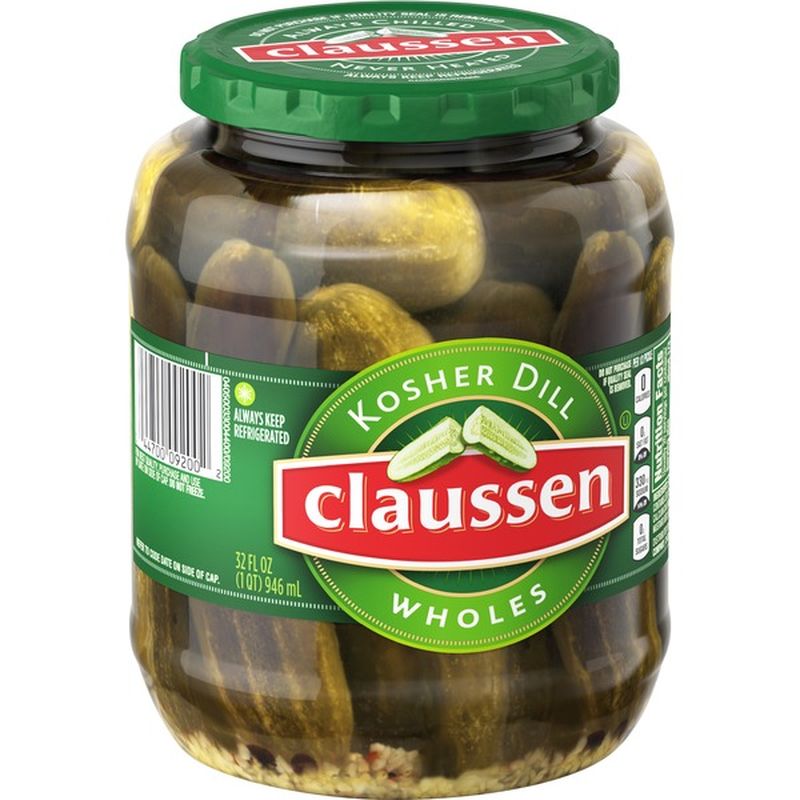 Claussen Kosher Dill Pickle Wholes (32 fl oz) from Heinen's Instacart