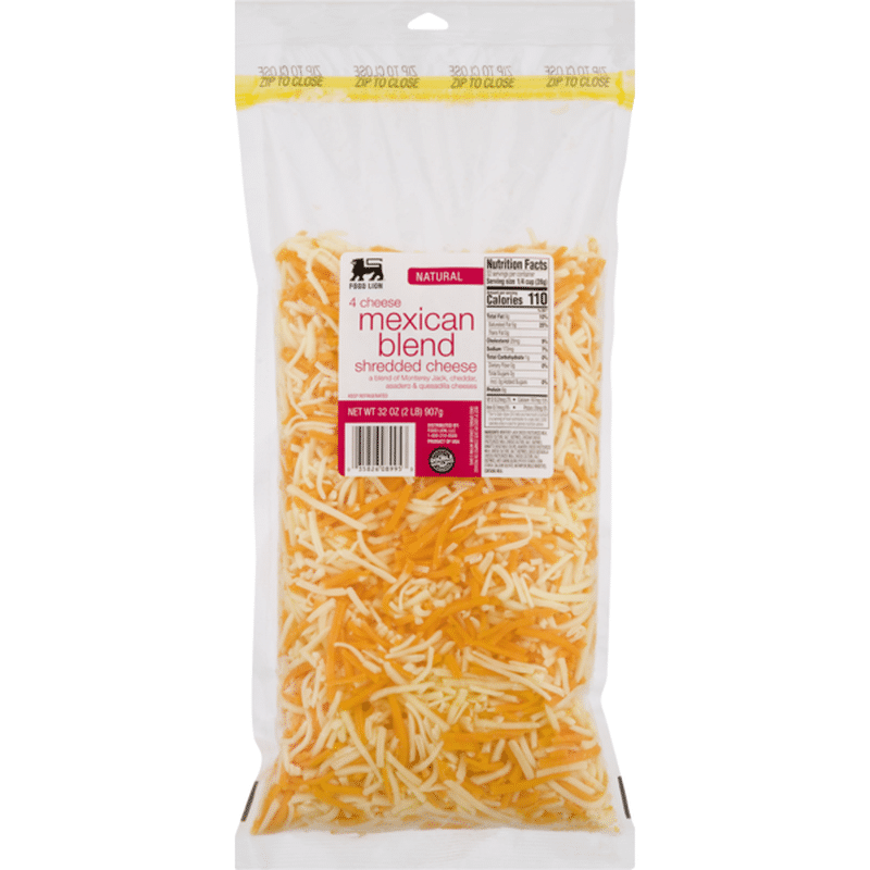 Food Lion Cheese, Natural, Mexican Blend, Shredded, Bag (32 oz) Instacart