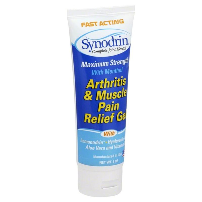 Synodrin Arthritis & Muscle Pain Relief Gel, Maximum Strength, with