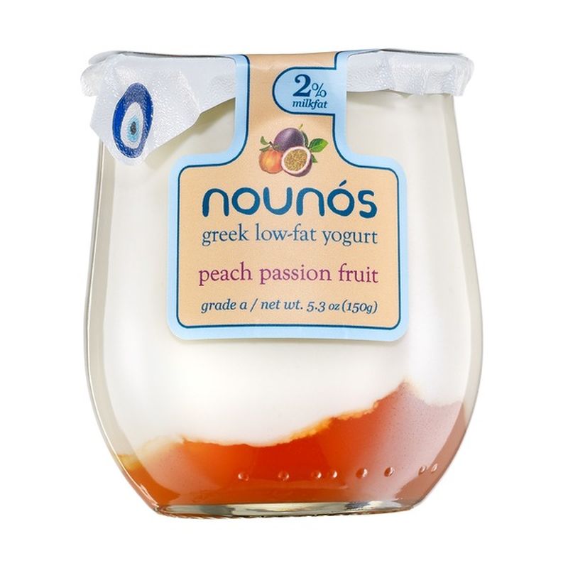 Nounos Yogurt, Greek, Peach Passionfruit, Strained (5.3 oz) Instacart
