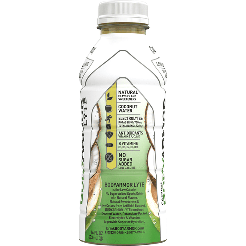 BodyArmor Sports Drink, No Sugar Added, Lyte, Coconut (16 oz) Instacart