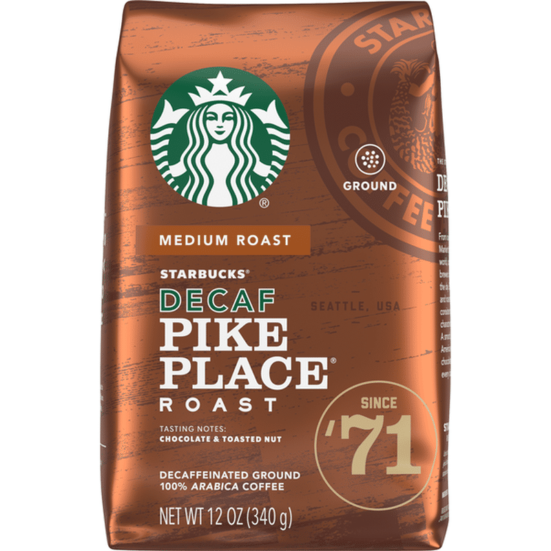 Starbucks Decaf Ground Coffee — Pike Place Roast (12 oz