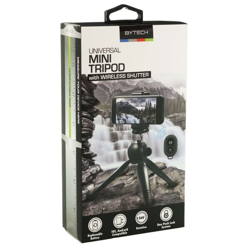 Bytech Black Bluetooth Photography Tripod & Shutter Kit With Remote