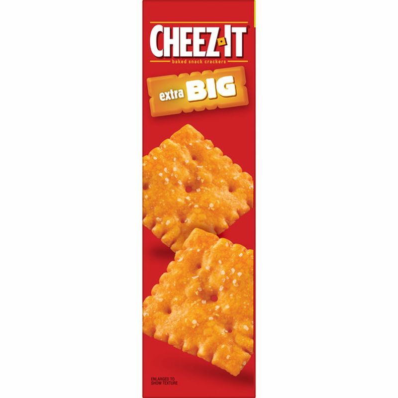 CheezIt Extra Big Cheese Crackers, Baked Snack Crackers, Office and Kids Snacks, Original (11.7
