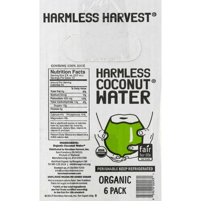ingredients in harmless harvest coconut water
