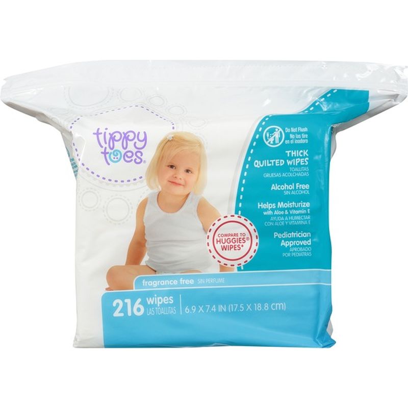 Tippy Toes by TopCare Thick Quilted Wipes, Fragrance Free