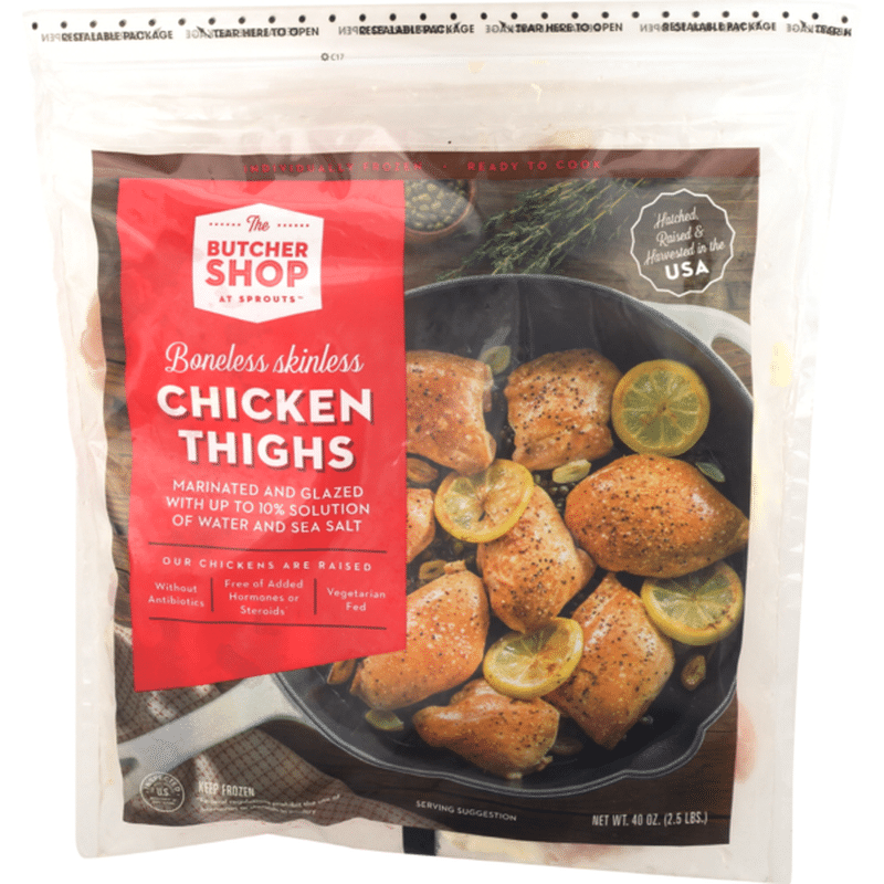 The Butcher Shop Frozen Boneless Chicken Thighs