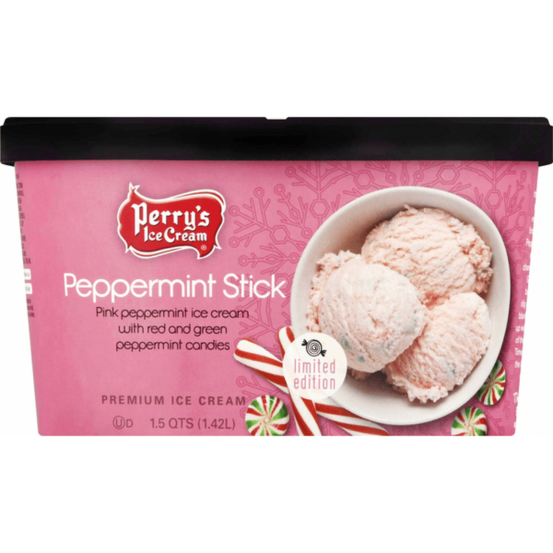 Perrys Ice Cream Ice Cream, Premium, Peppermint Stick (1.5 qt) Instacart