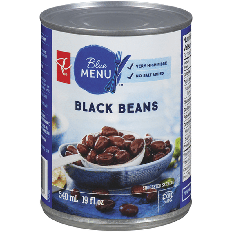 Blue Menu No Salt Added Black Kidney Beans (540 ml) from Shoppers Drug