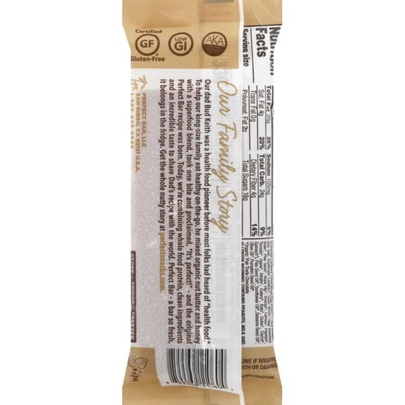 perfect bar dark chocolate chip peanut butter protein bar