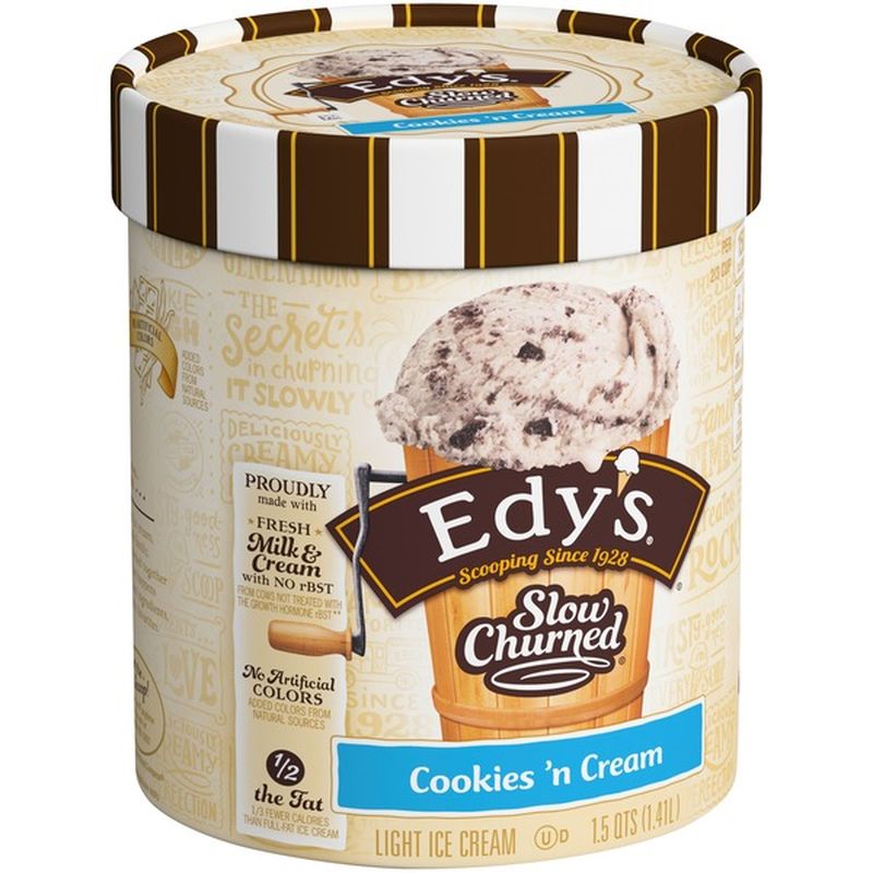 Edy's/dreyer's Cookies 'n Cream Light Ice Cream (1.41 L ...