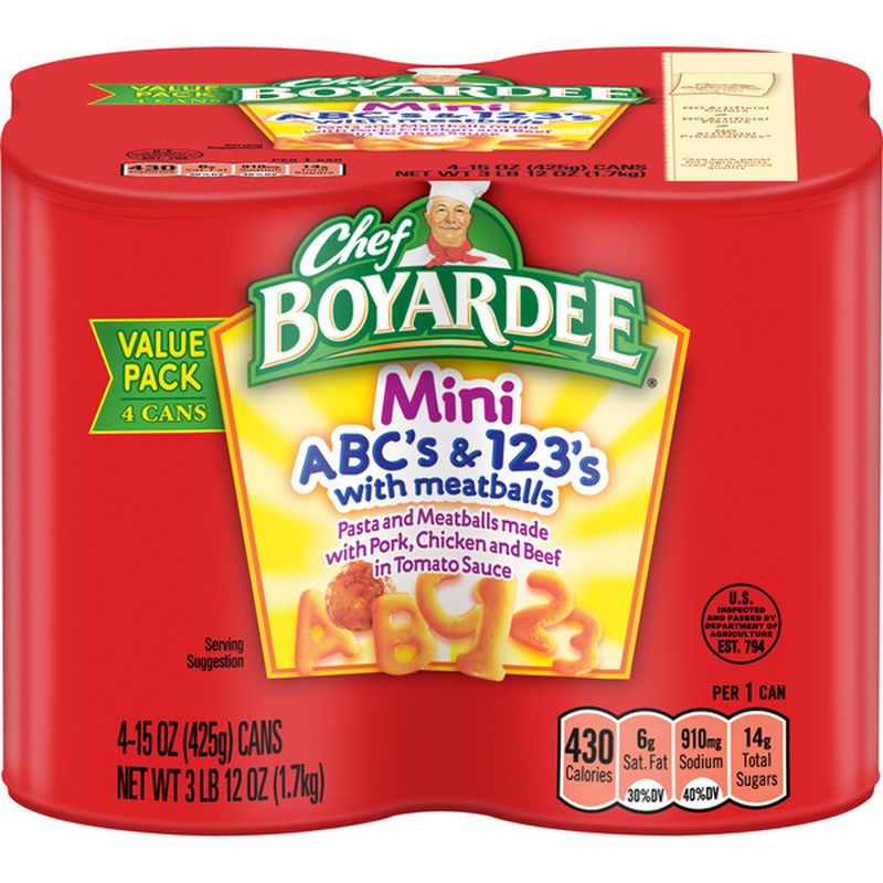 Chef Boyardee Mini Abc S And 123 S With Meatballs 60 Oz Instacart