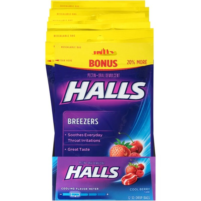 Halls Cool Berry Oral Demulcent Pectin Drops (30 each) Instacart