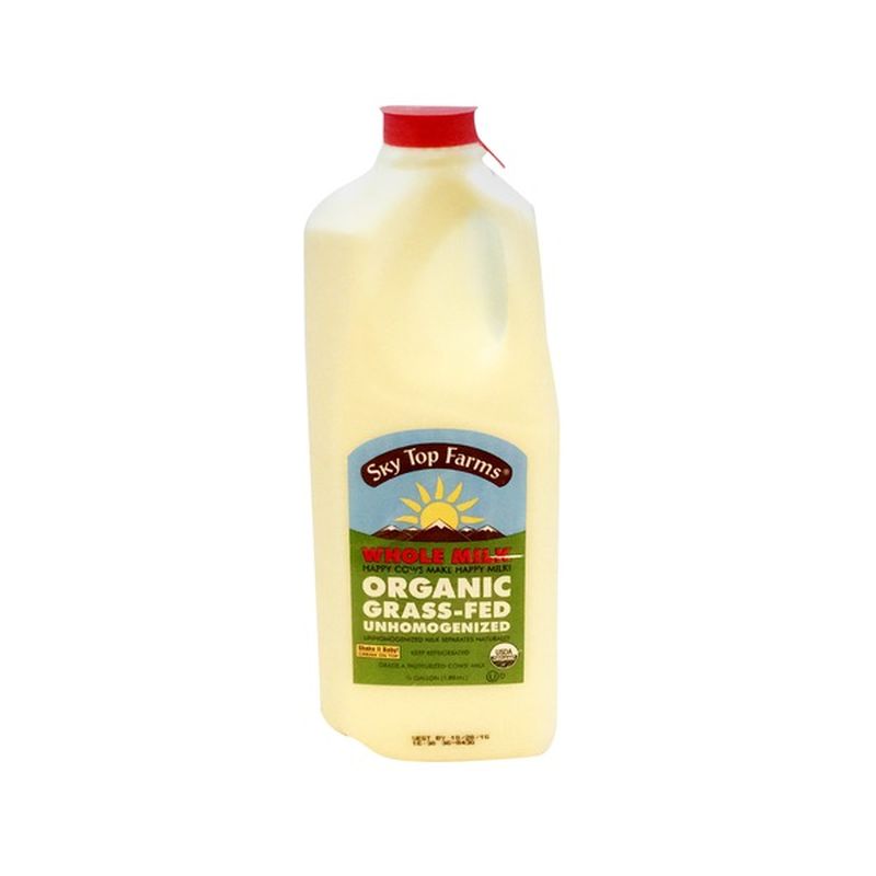 Sky Top Farms Organic Grass Fed Unhomogenized Whole Milk (64 fl oz ...