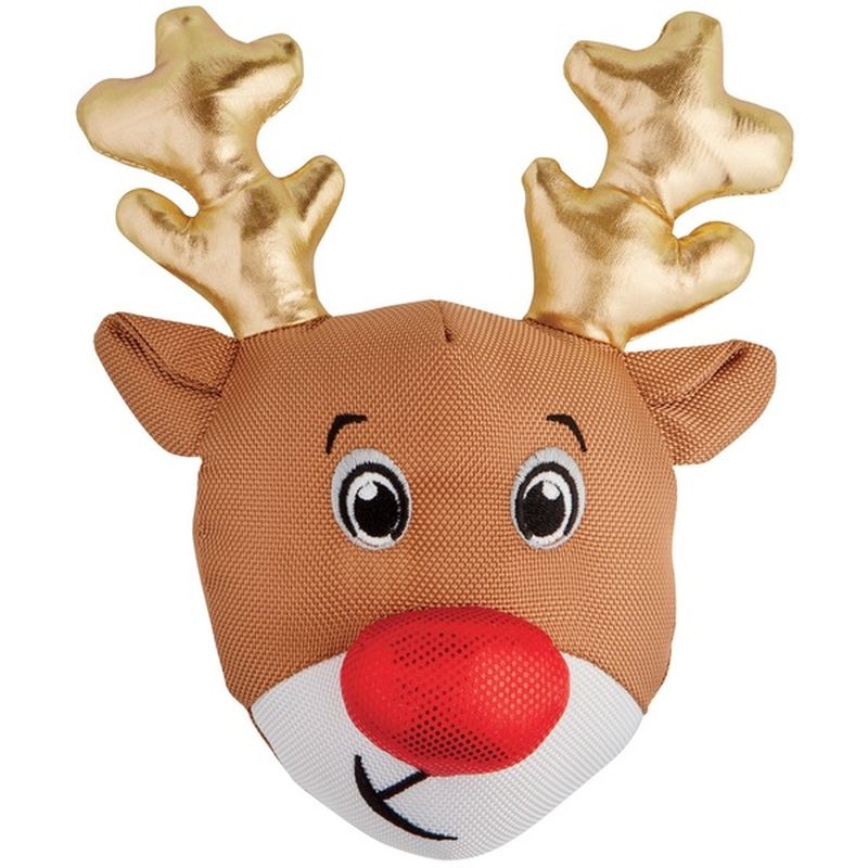 Woof & Whiskers Reindeer Head With Antlers Plush Dog Toy