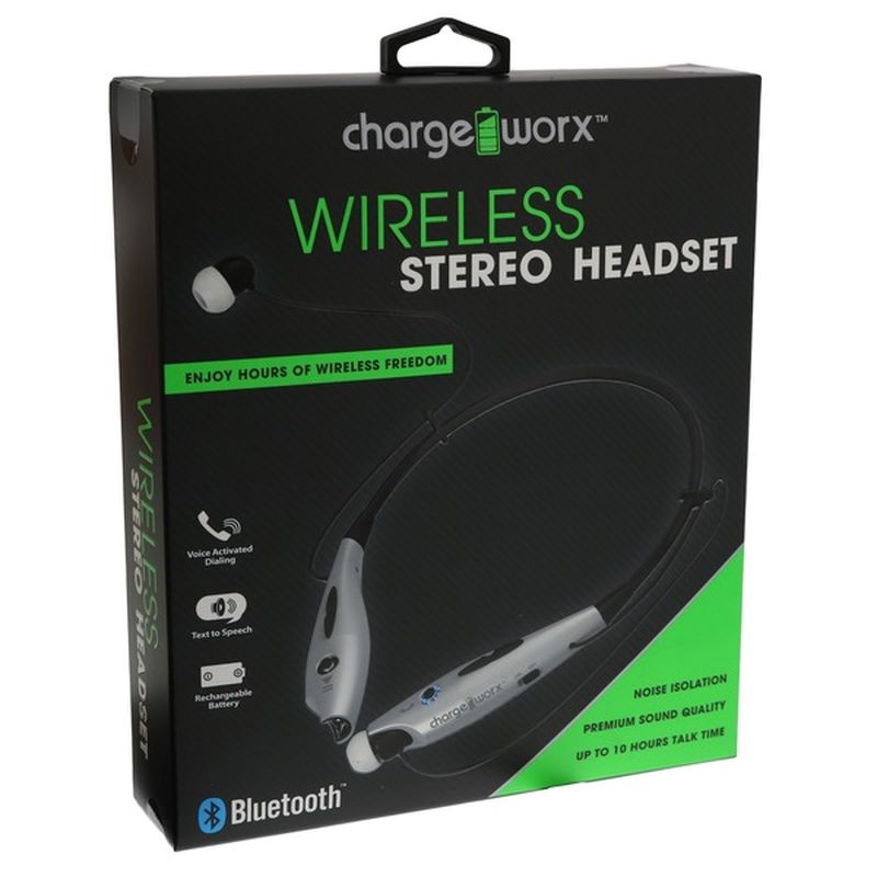 Chargeworx Silver Wireless Bluetooth Stereo Headset