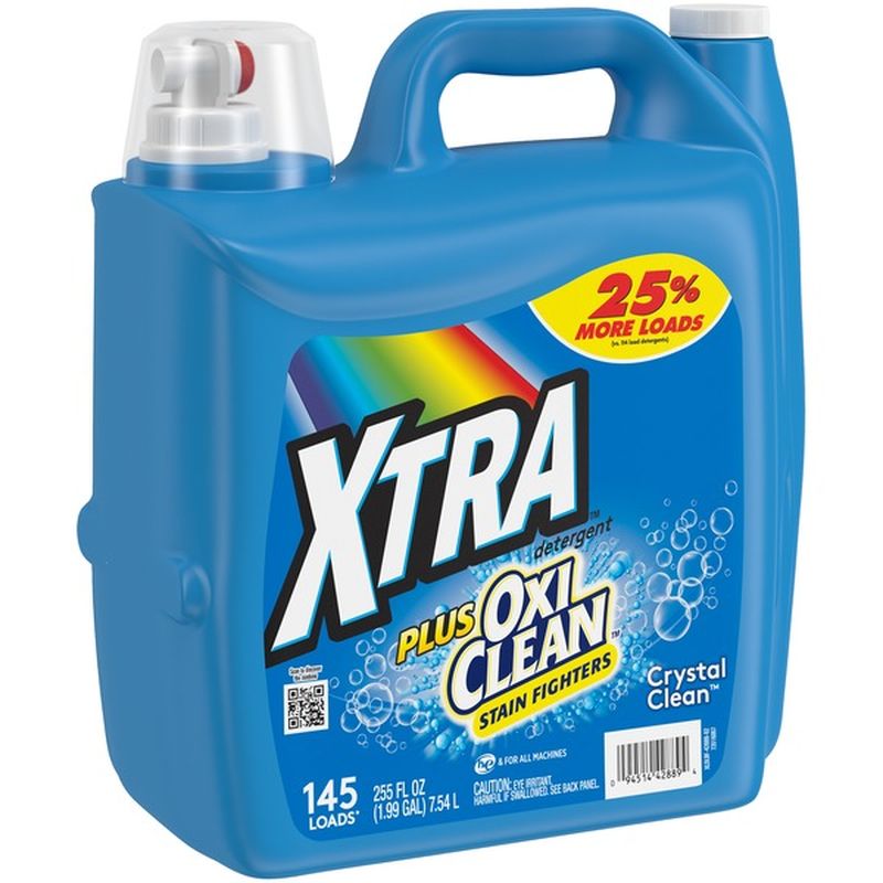 Xtra Plus Oxiclean Liquid Laundry Detergent, Crystal Clean, (255 oz