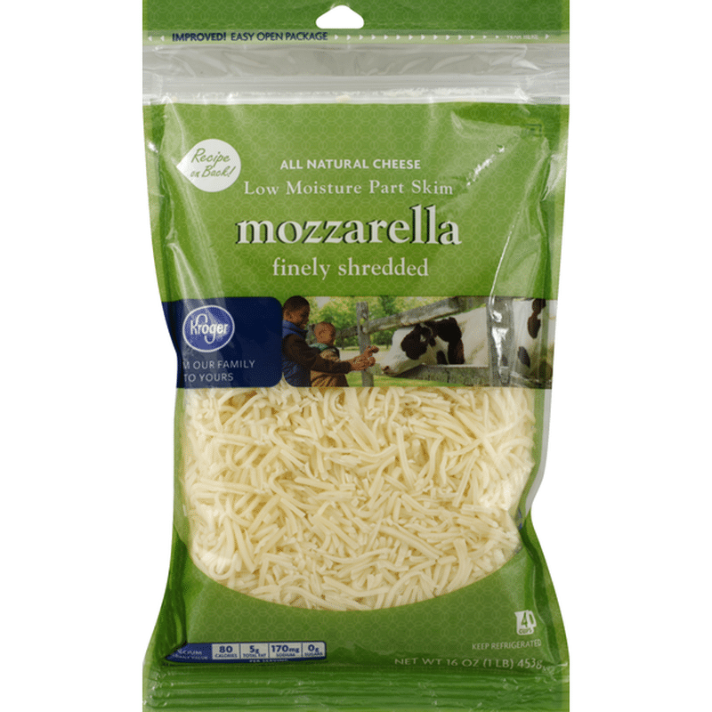 Kroger Cheese, Mozzarella, Finely Shredded (16 oz) - Instacart