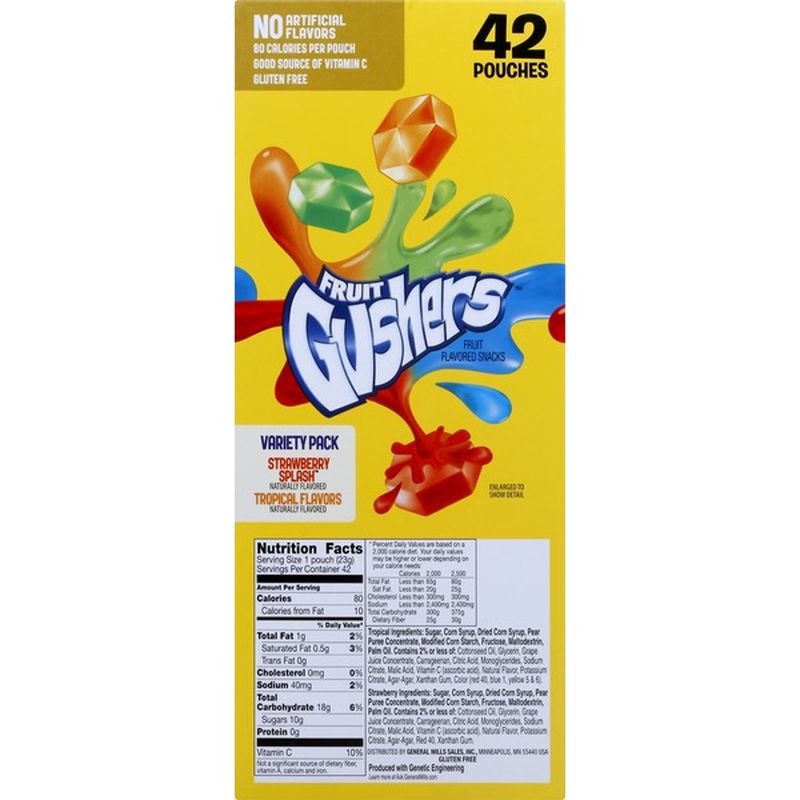 Fruit Gushers Fruit Snacks, Strawberry Splash, Tropical Flavors