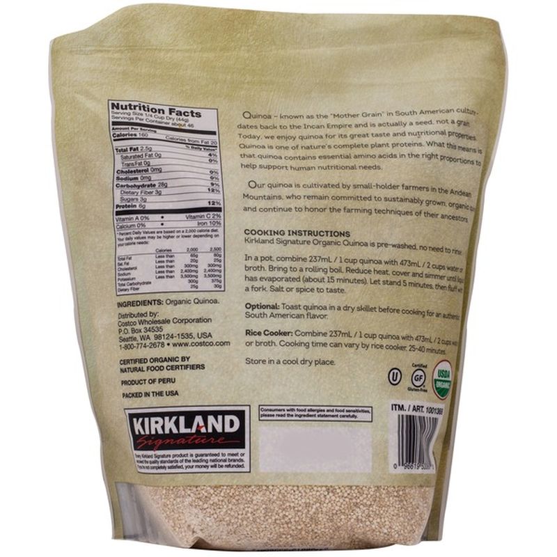 Kirkland Signature Organic Quinoa, 4.5 lb (4.5 lb) Instacart