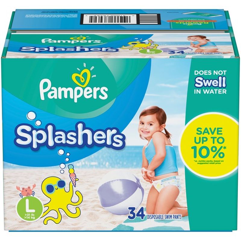 pampers splashers size large