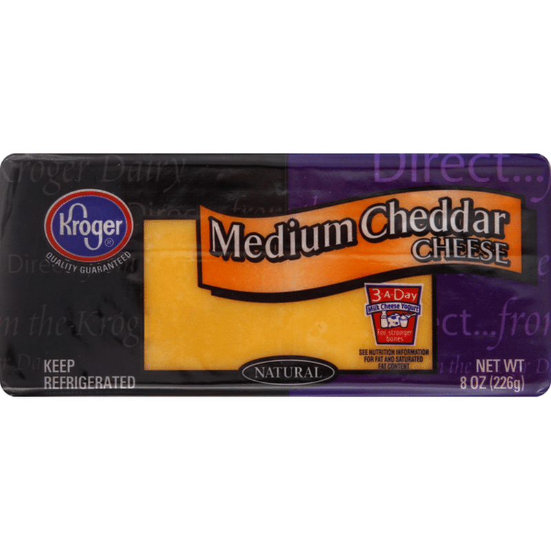 Kroger Cheese Medium Cheddar 8 Oz Instacart 