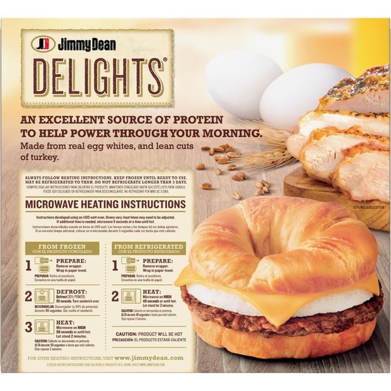 Jimmy Dean Turkey Sausage, Egg White & Cheese Sandwiches (4.8 oz ...