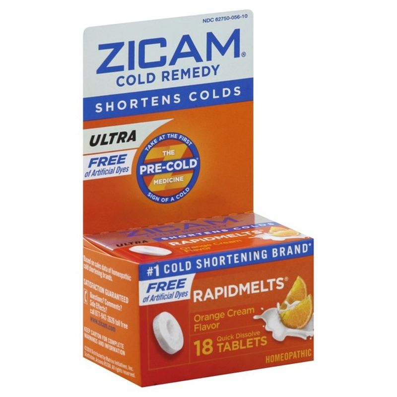 Zicam Cold Remedy, Orange Cream, Ultra, Quick Dissolve Tablets (18 each) Instacart