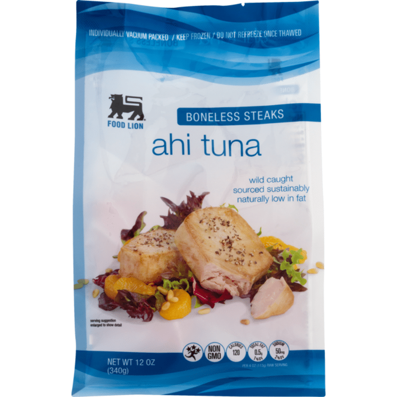 Food Lion Ahi Tuna, Boneless, Steaks, Bag (12 oz) Instacart