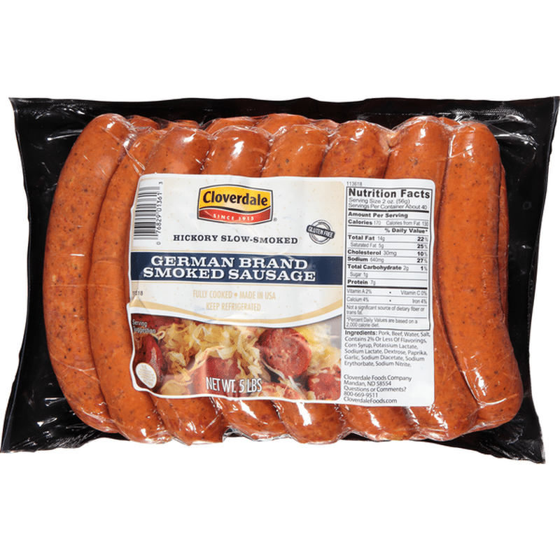 Cloverdale Meats Smoked Sausage, German Brand (5 lb) Delivery or Pickup