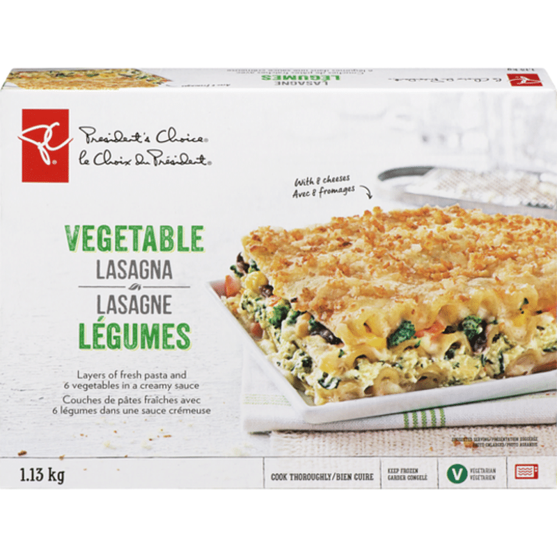 President's Choice Vegetable Lasagna With 7 Cheeses (1130 g) Instacart