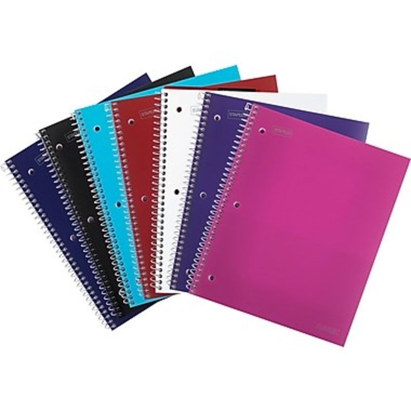 Staples 8-1/2" x 11" Assorted Accel 3-Subject Notebook