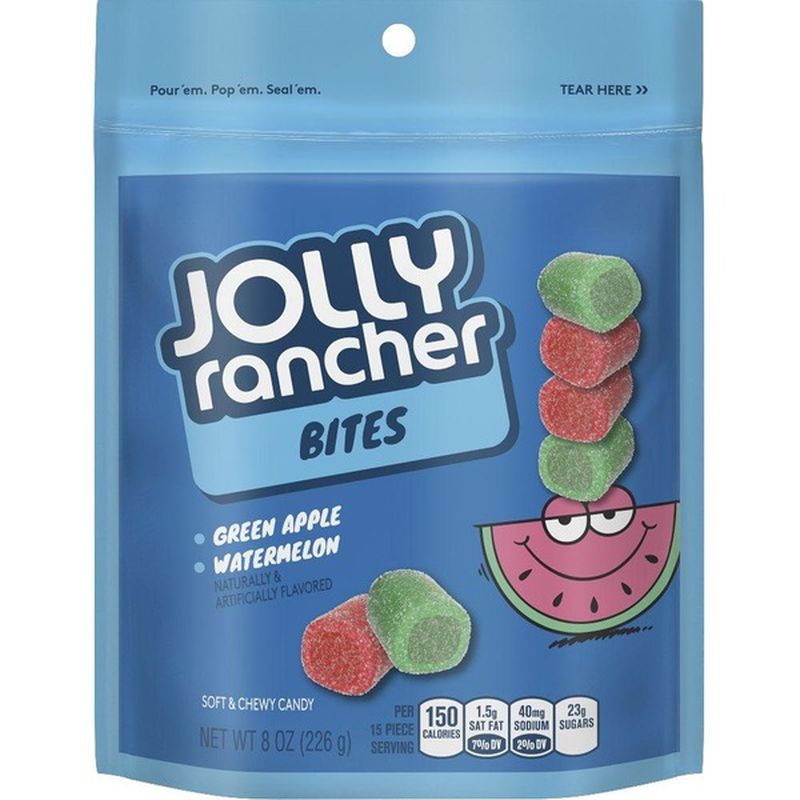 Jolly Ranchers Candy, Soft & Chewy, Green Apple, Watermelon (8 oz