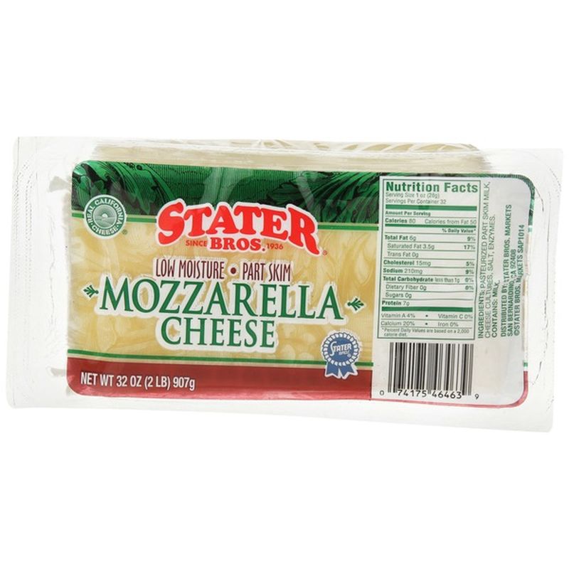 Stater Bros Mozzarella Low Moisture Part Skim Cheese (32 oz) from