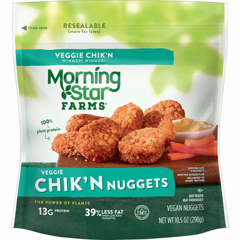 Morning Star Farms Meatless Chicken Nuggets, Plant Based Protein Vegan