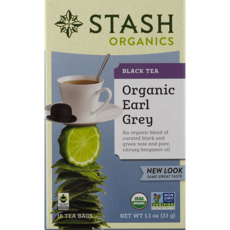 Stash Organics Black Tea Organic Earl Grey 18 Ct Instacart