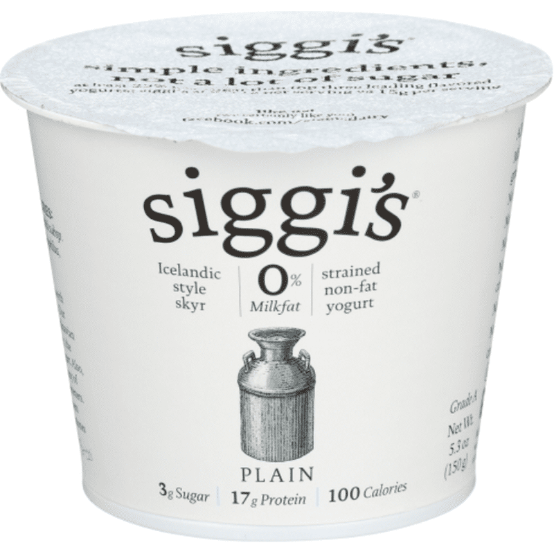 Siggi's Icelandic Strained Nonfat Yogurt, Plain, . Cup (5.3 oz) Instacart