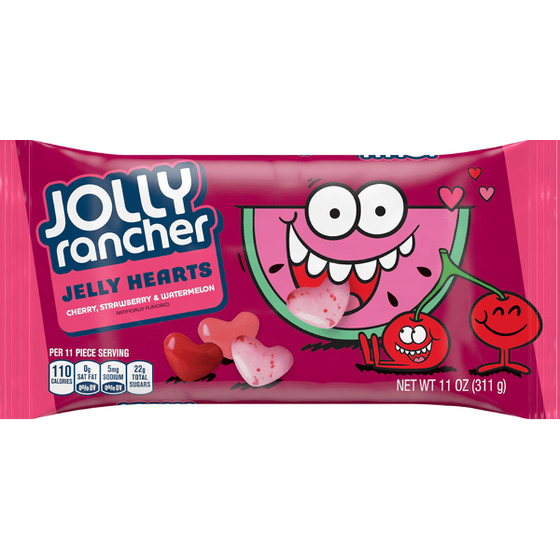 Jolly Ranchers Jelly Hearts, Cherry, Strawberry & Watermelon (11 oz