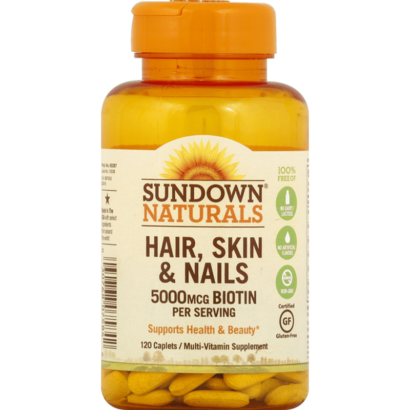 Sundown Naturals Hair Skin And Nails Caplets 120 Each Instacart 3613