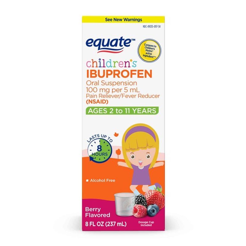 Equate Ibuprofen, Children's, 100 mg, Berry Flavored (8 oz) Instacart