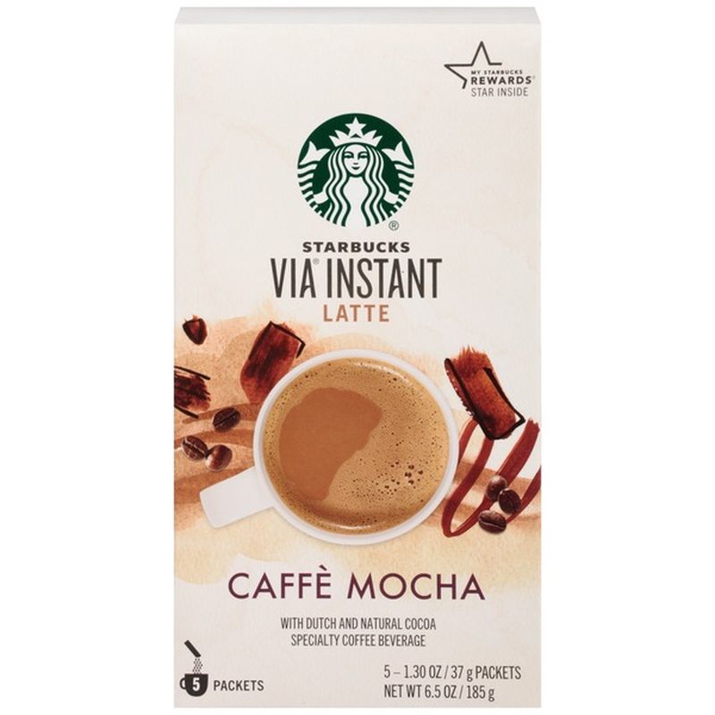 Starbucks VIA Instant Coffee Flavored Packets — Caffè Mocha Latte (5 ct