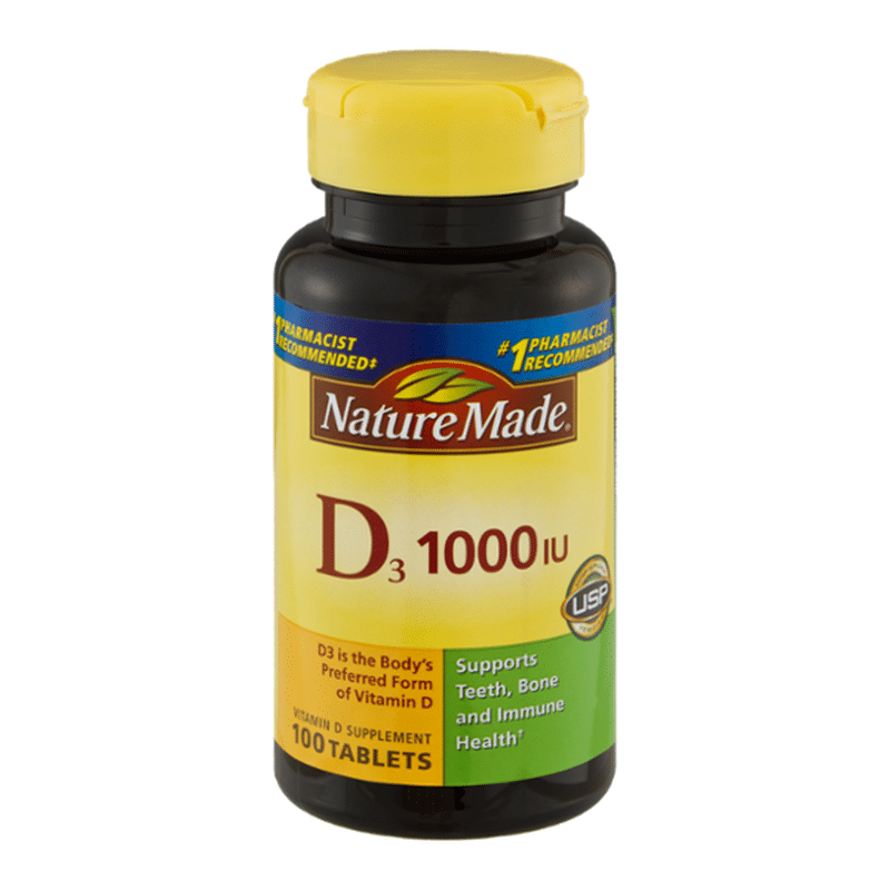 Nature Made Vitamin D3 1000 IU (25 mcg) Tablets (100 ct) from Giant ...