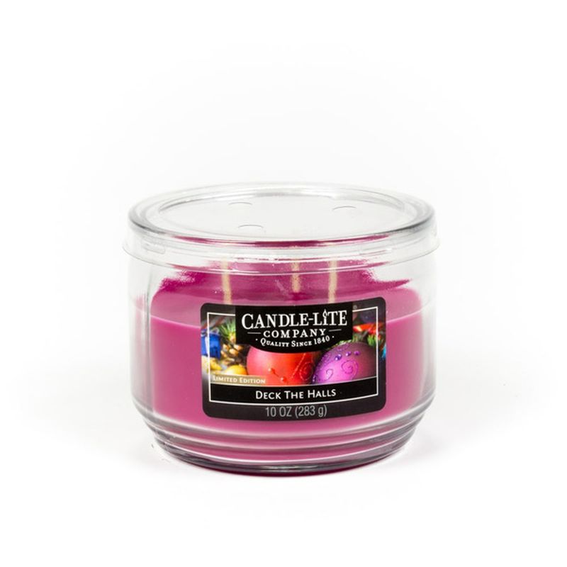 Candle-Lite Deck the Halls 3-Wick Glass Jar Candle
