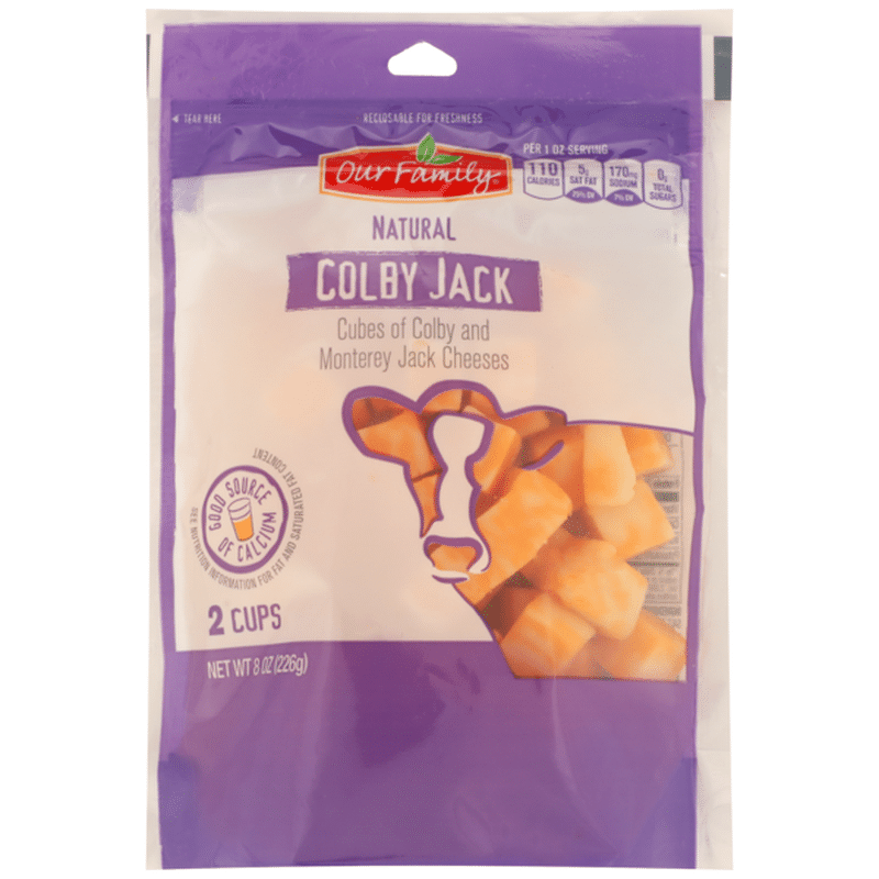 Our Family Colby Jack Colby And Monterey Jack Natural Cheeses Cubes (8